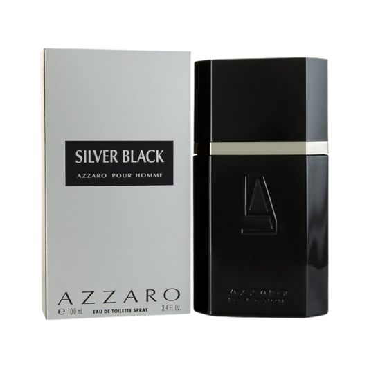 Azzaro Silver Black Eau de Toilette 3.4 Oz For Men