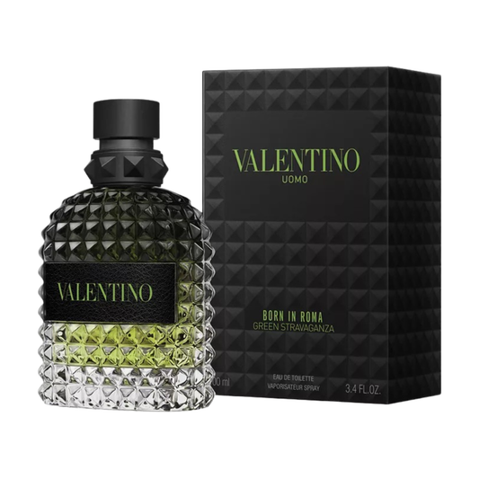 Valentino Born in Roma Green Stravaganza Eau de Toilette 3.4 oz for Men